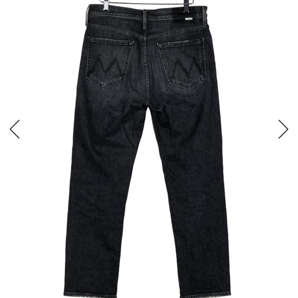 Mother High Rise Straight Leg Black Jeans - Picture 2 of 5